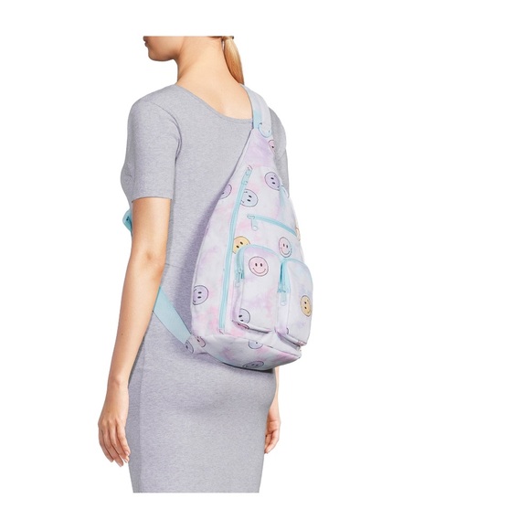 No Boundaries Cargo Sling Bag - Tie Dye Smiley - Picture 1 of 7